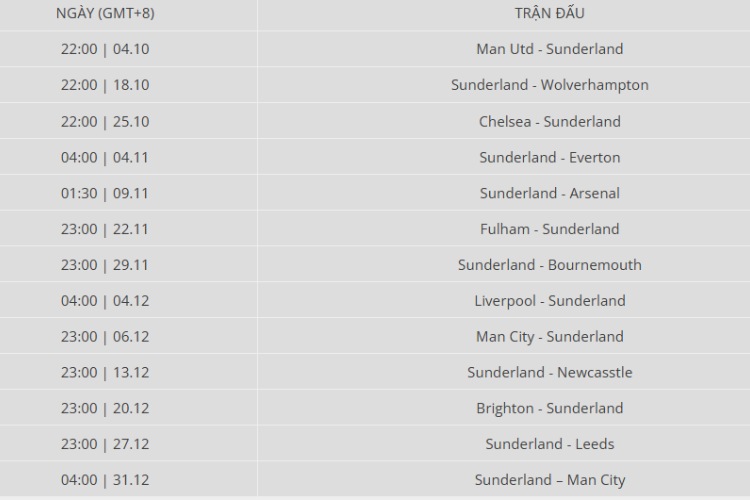 lịch thi đấu t10